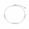 Rhodium Plated 925 Sterling Silver Moissanite Infinity Charms Bracelet - MTGB00022
