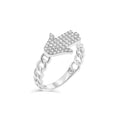 Rhodium Plated 925 Sterling Silver Moissanite or CZ Hamsa Ring - MGMR00435