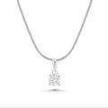 Rhodium Plated 925 Sterling Silver Moissanite Stone Four Prong Pendant - MGMP00031