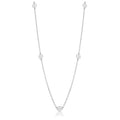 Rhodium Plated 925 Sterling Silver Multi Disc Rolo Lariat Necklace - SPN00033