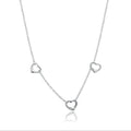 Rhodium Plated 925 Sterling Silver Multi Heart Necklace - SPN00027