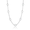 Rhodium Plated 925 Sterling Silver Multi Open Disc Necklace - SPN00026