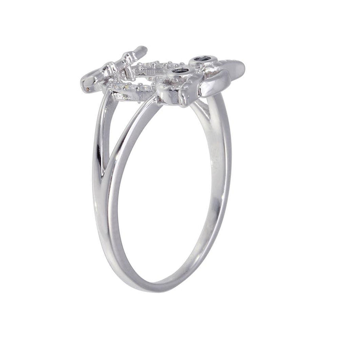 Rhodium Plated 925 Sterling Silver Owl Ring - GMR00300