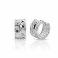 Rhodium Plated 925 Sterling Silver Polished Curved Tube Hoop Earrings - GME00167