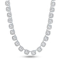 Rhodium Plated 925 Sterling Silver Round Multi CZ Tennis Bridal Necklace - GMN00194