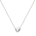 Silver 925 Rhodium Plated Small Heart with Stone Necklace - STP01542 | Silver Palace Inc.