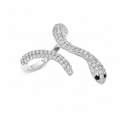 Rhodium Plated 925 Sterling Silver Snake Clear CZ Ring - GMR00464