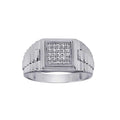 Rhodium Plated 925 Sterling Silver Square CZ Ring - GMR00314 | Silver Palace Inc.