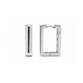 Rhodium Plated 925 Sterling Silver Square Hoop Earrings - TGE00039