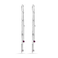 Rhodium Plated 925 Sterling Silver Three Strand Round Multi Color CZ Threader Earring - STE00081