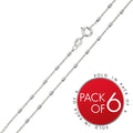 Rhodium Plated Diamond Cut  Tube Chains 1.2mm - CH309A RH