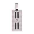 Rhodium Plated Stainless Black Quadruple Bar Pendant - SSP00524