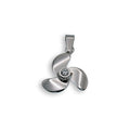 Rhodium Plated Stainless Steel CZ Fan Pendant - SSP00487