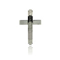 Rhodium Plated Stainless Steel Greek Key Cross Pendant - SSP00189
