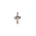 Rhodium Plated Stainless Steel Mini Block CZ Cross Pendant - SSP00136