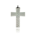 Rhodium Plated Stainless Steel Puzzle Cross Pendant - SSP00185