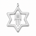 Rhodium Plated Stainless Steel Star of David Hamsa Pendant - SSP00406