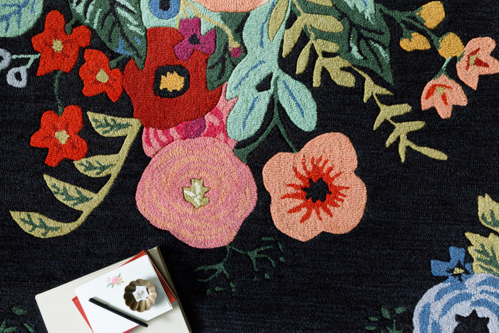 Rifle Paper Co. x Loloi Les Fleurs Rug | Black / Multi Rifle Paper Co. x Loloi