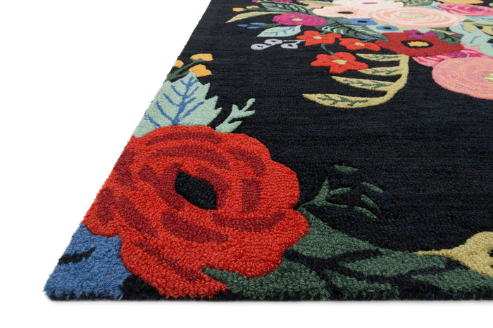 Rifle Paper Co. x Loloi Les Fleurs Rug | Black / Multi Rifle Paper Co. x Loloi