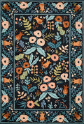 Rifle Paper Co. x Loloi Les Fleurs Rug | Black Rifle Paper Co. x Loloi