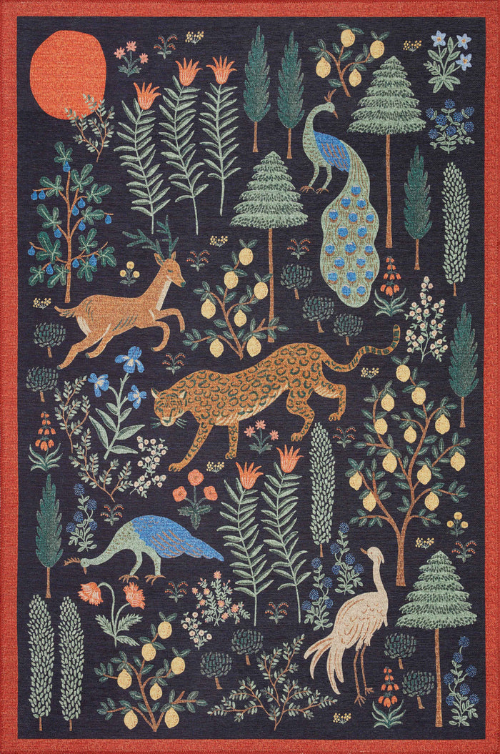 Rifle Paper Co. x Loloi Menagerie Rug | Black Rifle Paper Co. x Loloi