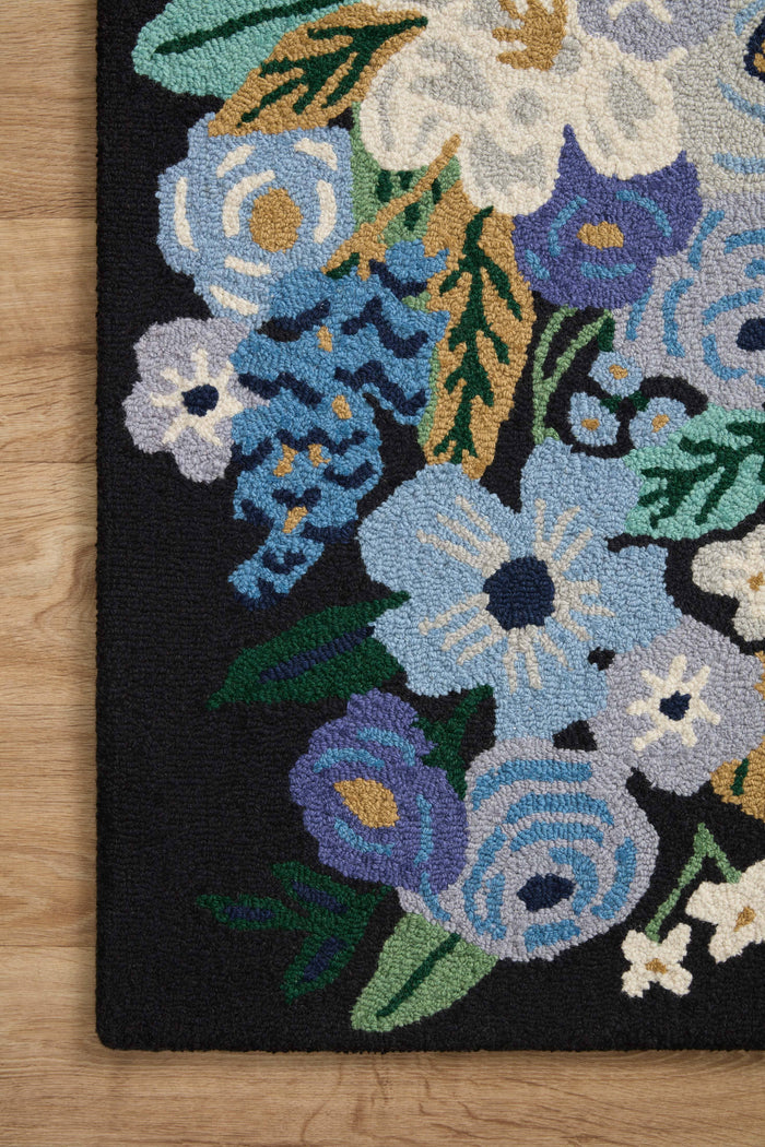 Rifle Paper Co. x Loloi Minnie Rug | Black Rifle Paper Co. x Loloi