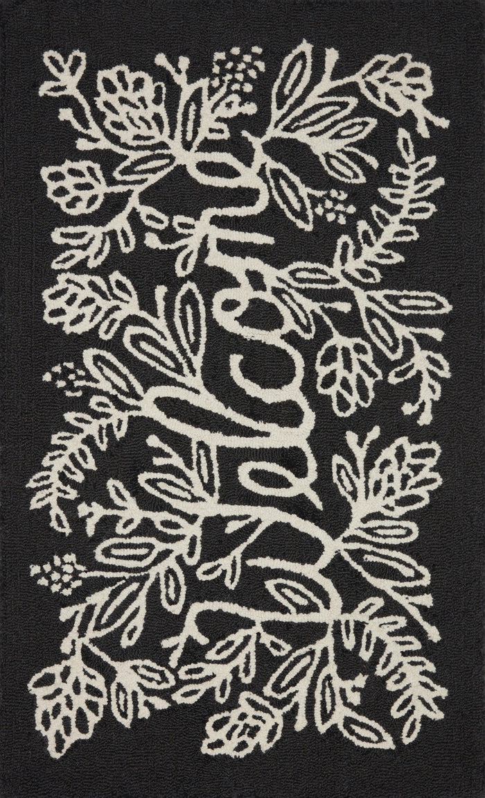 Rifle Paper Co. x Loloi Minnie Rug | Black Rifle Paper Co. x Loloi