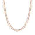 Rose Gold Plated 925 Sterling Silver Dainty Italian Frill Necklace - SPN00042RGP