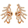 Silver 925 Rose Gold Plated Leaf Hugging CZ Earrings - GME00060RGP | Silver Palace Inc.