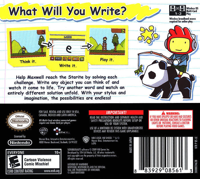 Scribblenauts DS - Video Game - Used - CaveGamers - Image 2