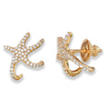 Silver 925 Gold Plated Hugging CZ Starfish Earrings - GME00045GP | Silver Palace Inc.