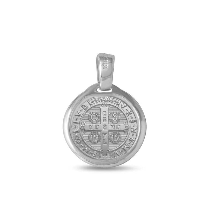Silver 925 High Polished Saint Benedict Medallion 13mm - JCA026-BL10