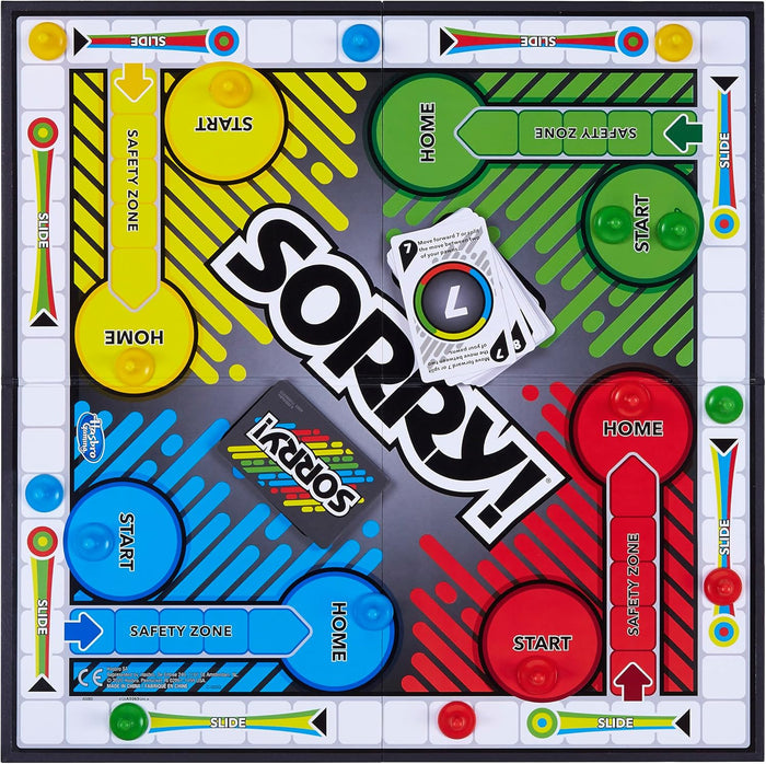 Sorry! Board Game for Kids Ages 6 and Up; Classic Hasbro Board Game; Each Player Gets 4 Pawns; Family Game