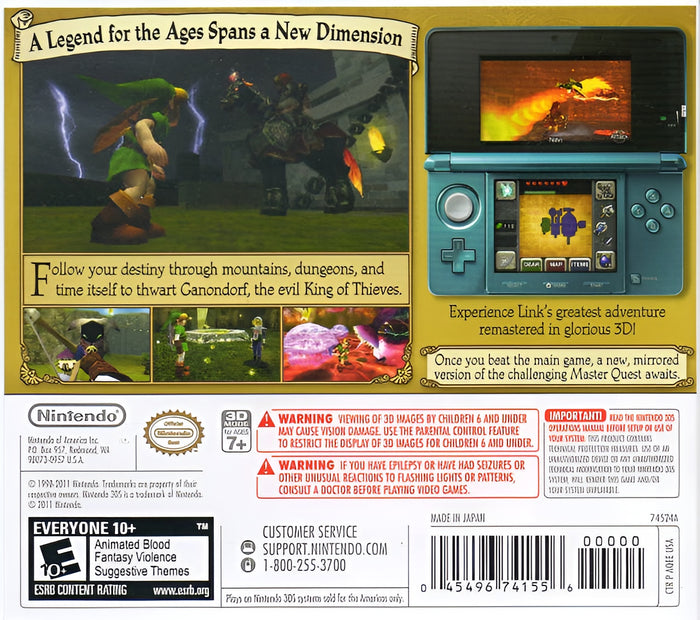The Legend of Zelda: Ocarina of Time 3D 3DS - Video Game - Used - CaveGamers - Image 2