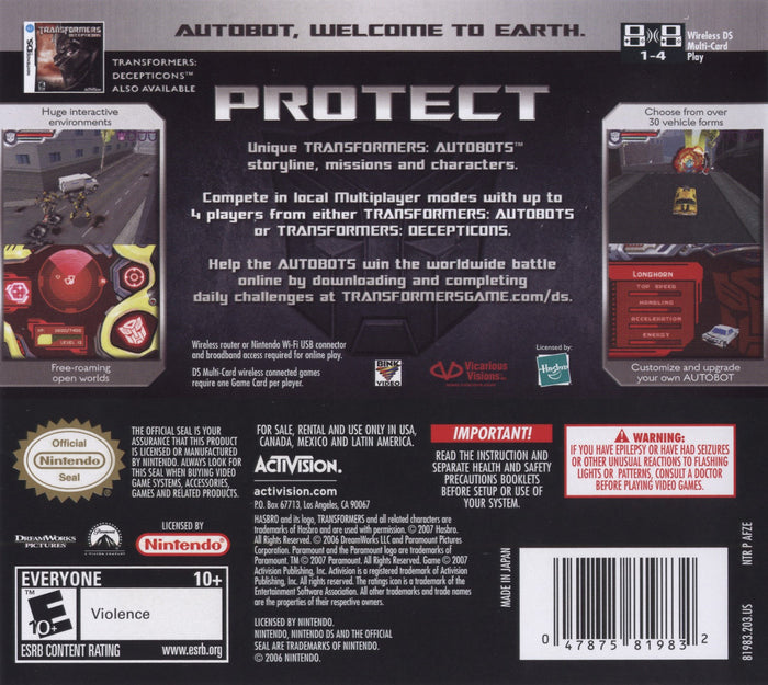 Transformers: Autobots DS - Video Game - Used - CaveGamers - Image 2