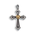 Tri Plated Stainless Steel CZ & Heart Accent Pendant - SSP00140
