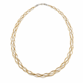 Tri-Tone 925 Sterling Silver Woven Wave Italian Necklace - ECN00073