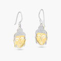 Silver 925 Two-Toned Flat Buddha Earrings - SOE00005 | Silver Palace Inc.