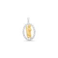 Two-Tone 925 Sterling Silver Moissanite Saint Jude Oval Clear Pendant - MTGP00004RG