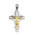 Silver 925 2 Toned Plated Cross Pendant - GMP00039RG | Silver Palace Inc.