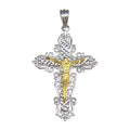 Silver 925 2 Toned Plated Crucifix Cross Pendant - GMP00051RG | Silver Palace Inc.