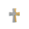Two Tone Gold & Rhodium Plated Stainless Steel Cross Pendant - SSP00061
