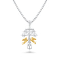 Two-Tone Plated 925 Sterling Silver Moissanite Crucifix Jesus Cross Cherubs Caravaca Pendant - MGMP00015