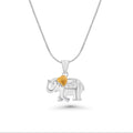 Two-Tone Plated 925 Sterling Silver Moissanite Elephant Pendant - MGMP00028