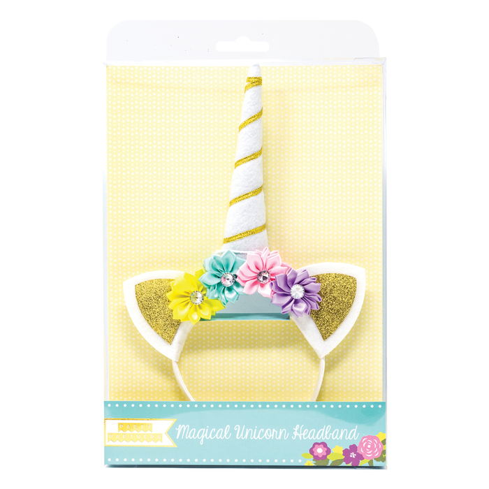 Unicorn with Flowers Headband