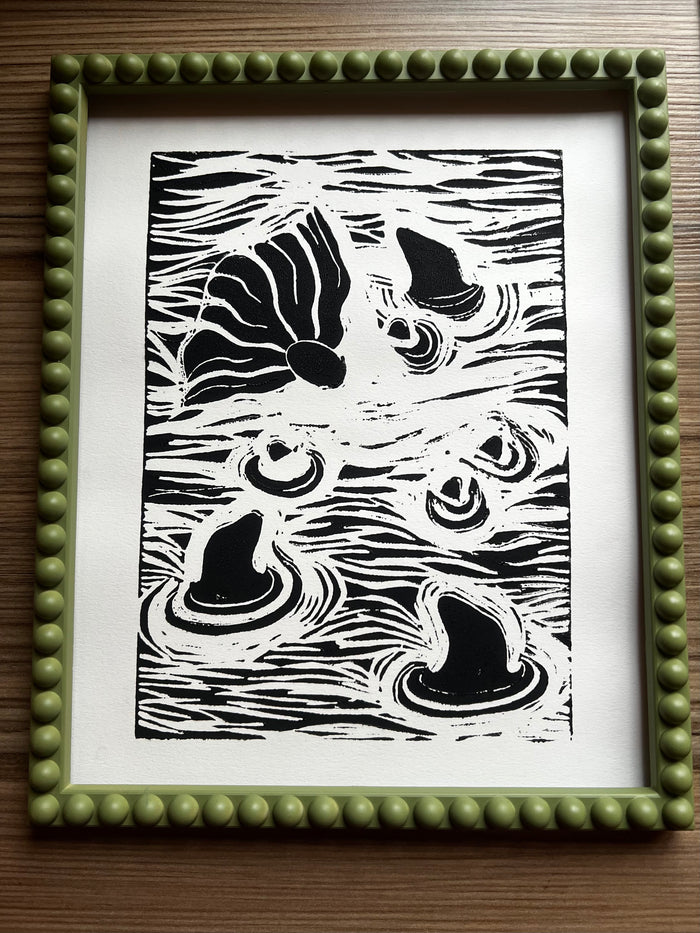 Wild Swim Lino Print