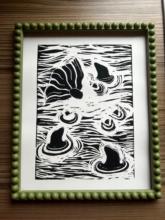 Wild Swim Lino Print