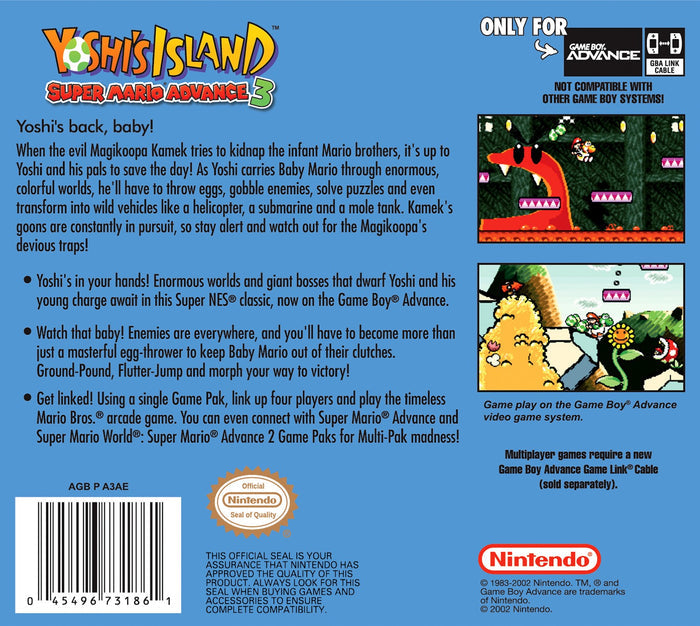 Yoshi's Island: Super Mario Advance 3 Game Boy Advance - Video Game - Used - CaveGamers - Image 2